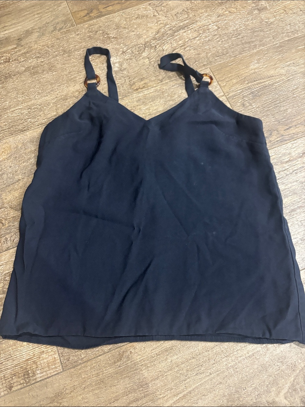 Topshop dark blue V-Neck Camisole with Ring-Accent Straps